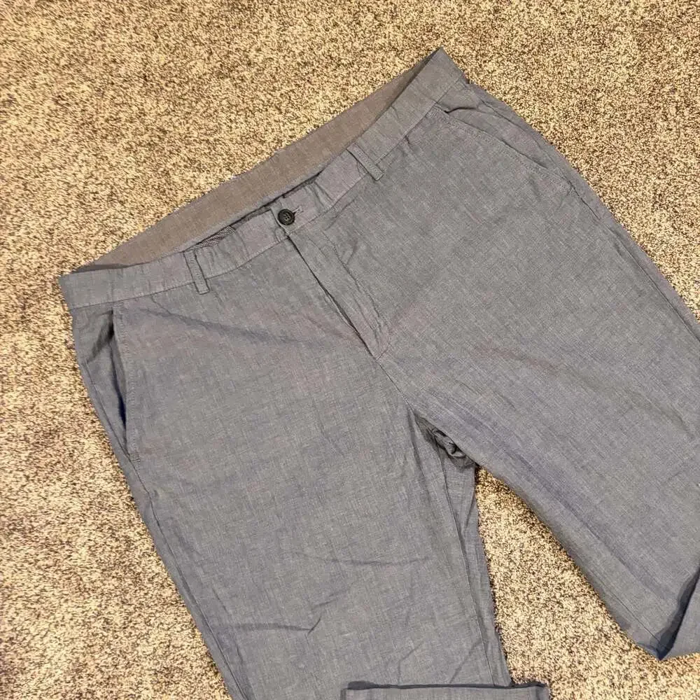 Calvin Klein Men's Blue Linen Straight Chino Pants 40